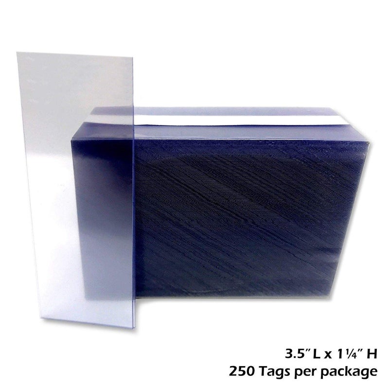 Store Fixtures Direct 1.25" x 3.5" Clear Plastic Tags, Shelf Label Holders - 250 Pack - Image 2